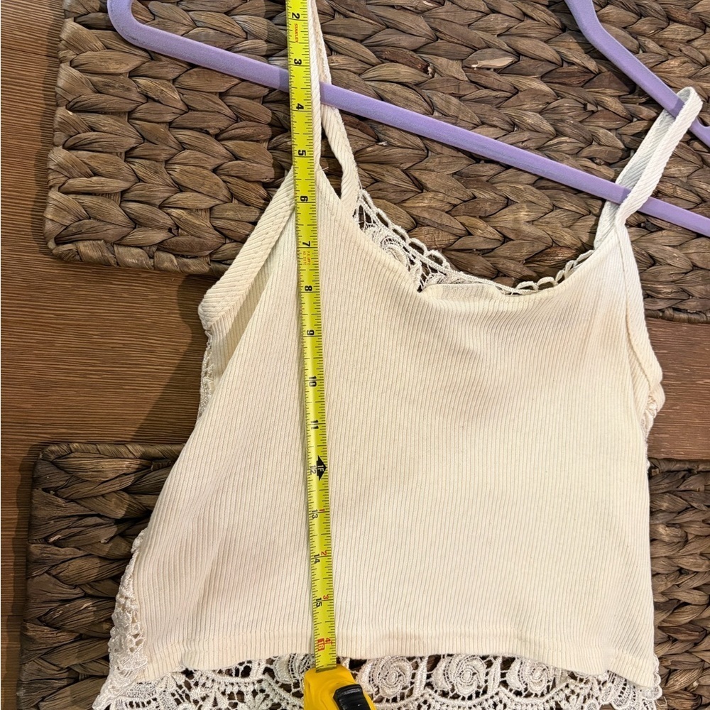 90s Vintage 100% Cotton Elegant Cream Lace Crop Top Size M/L EUC paper tag - Picture 9 of 9